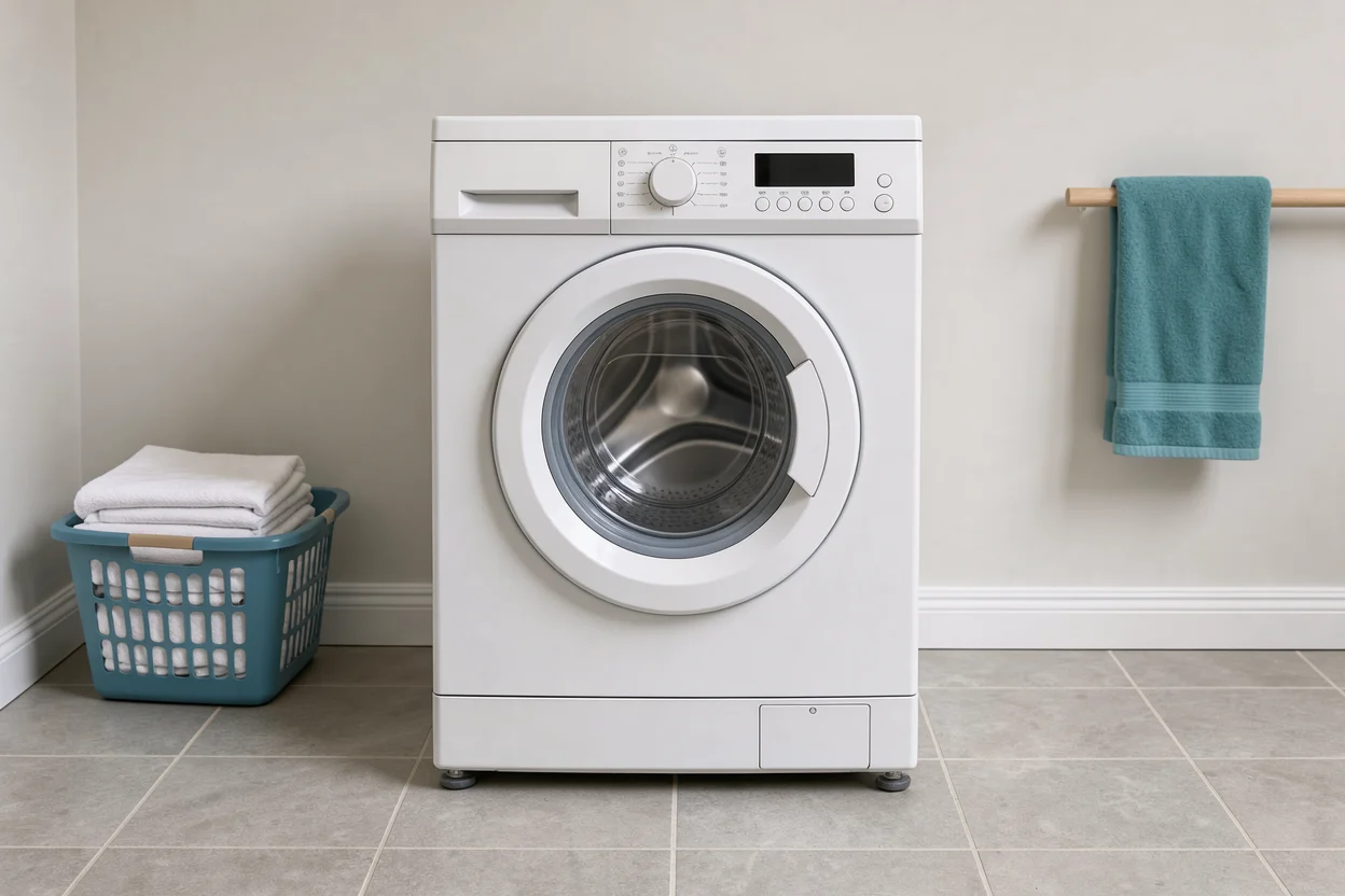 Vrijstaande witte wasmachine