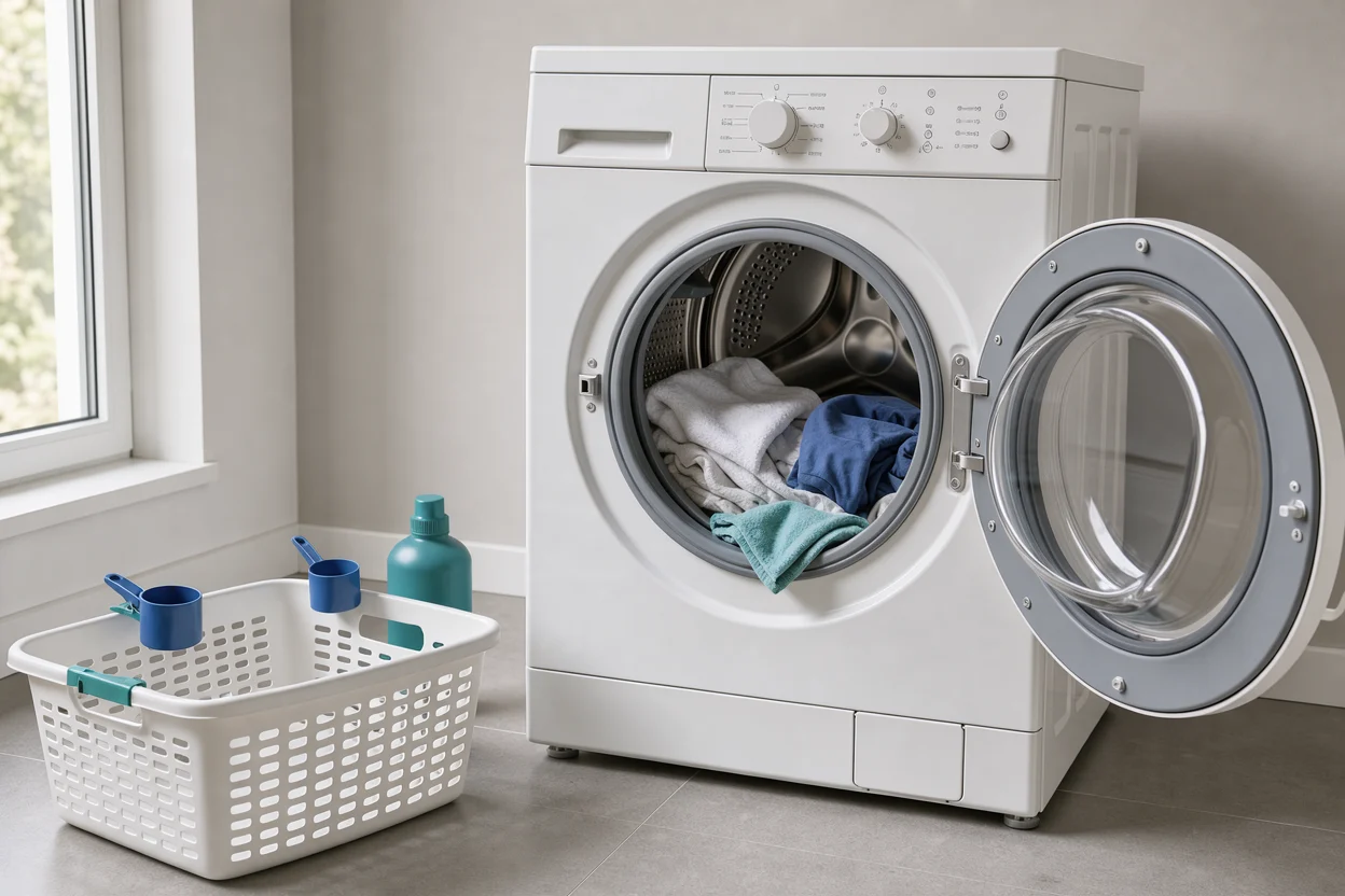 Kleine lading in een was-droogcombinatie