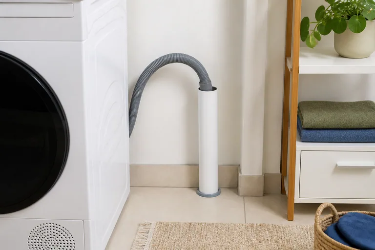 Afvoerslang bij de waterafvoer van een wasapparaat