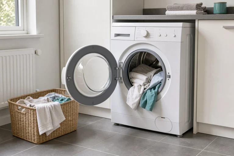 Was-droogcombinatie met een kleine lading katoenen was