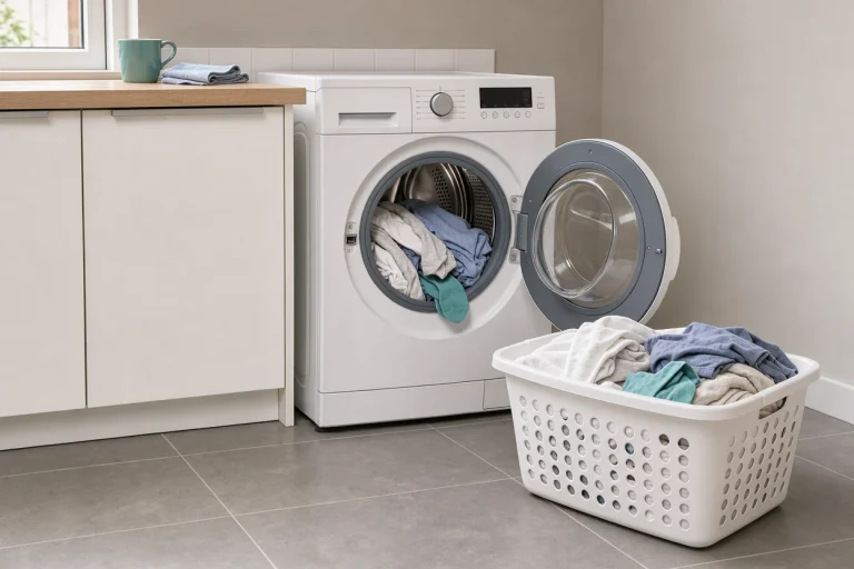 Wasmachine met katoenen was