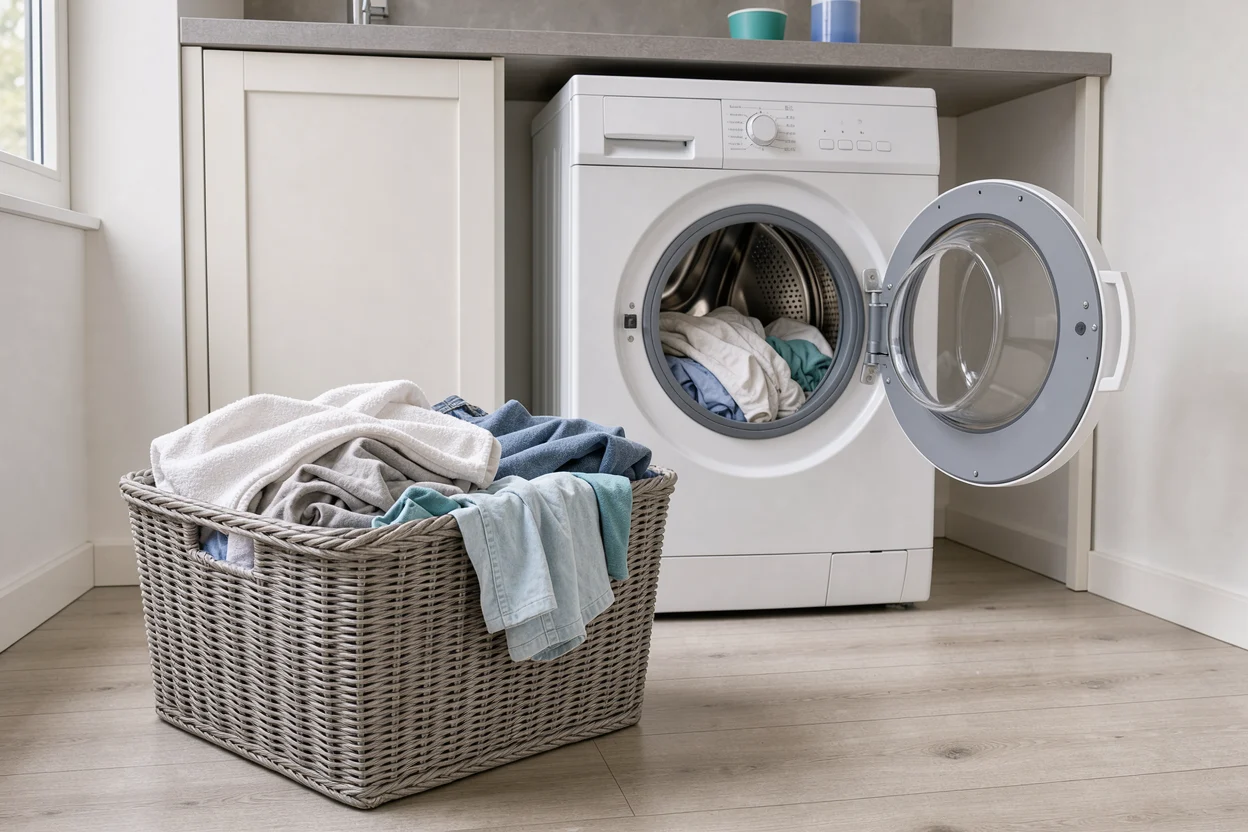 Wasmachine met katoenen was
