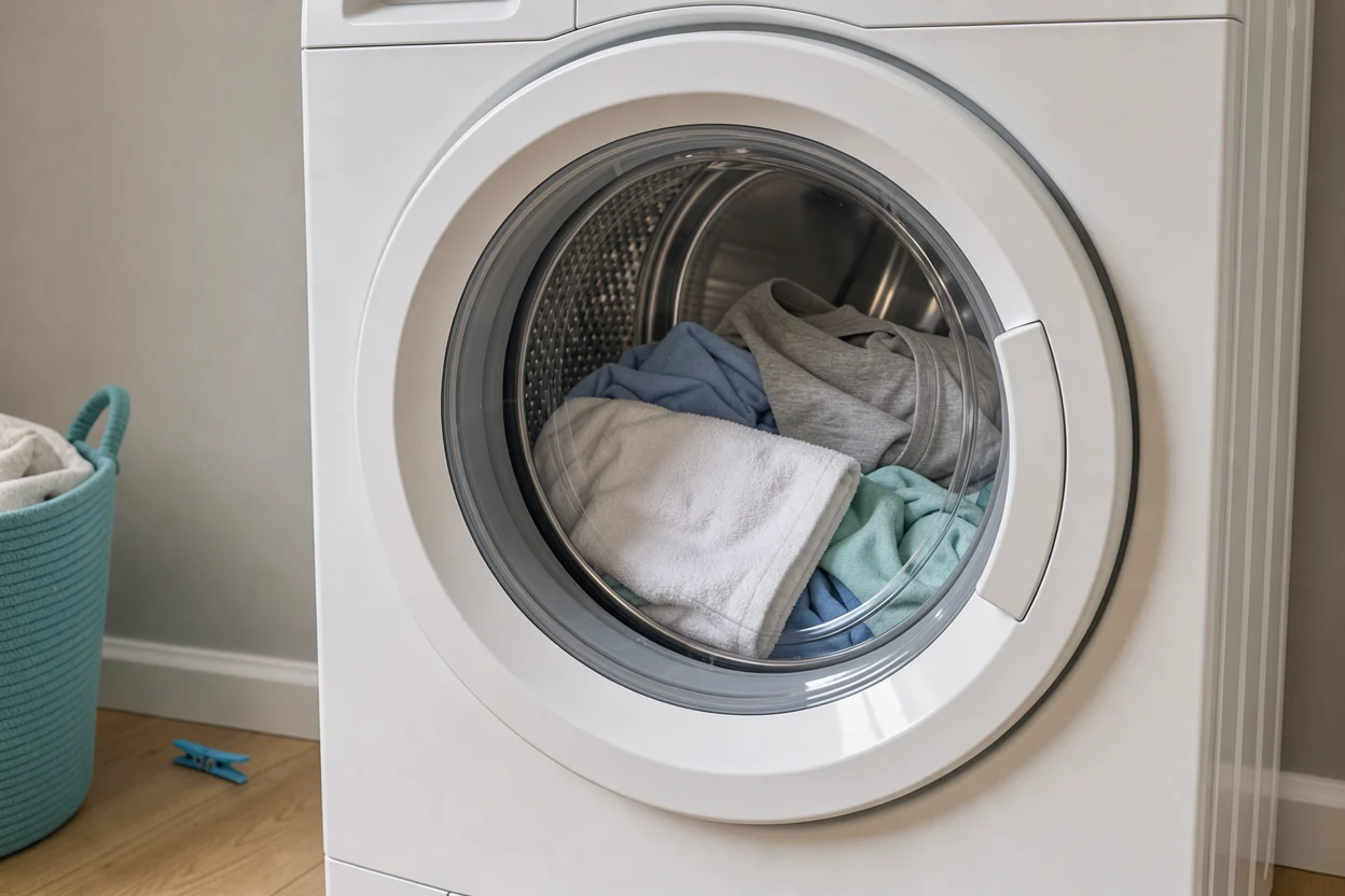 Handdoeken bij een wasmachine