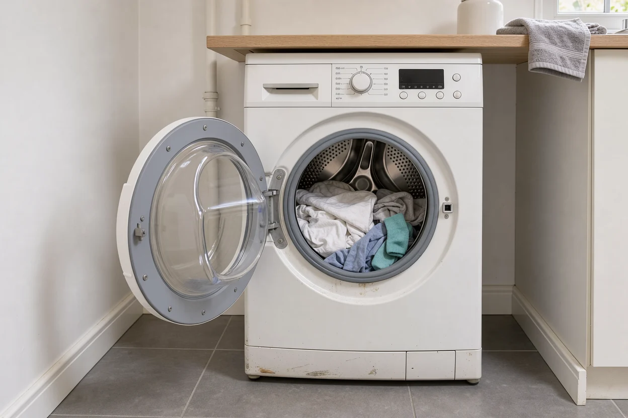 Wasmachine met katoenen was