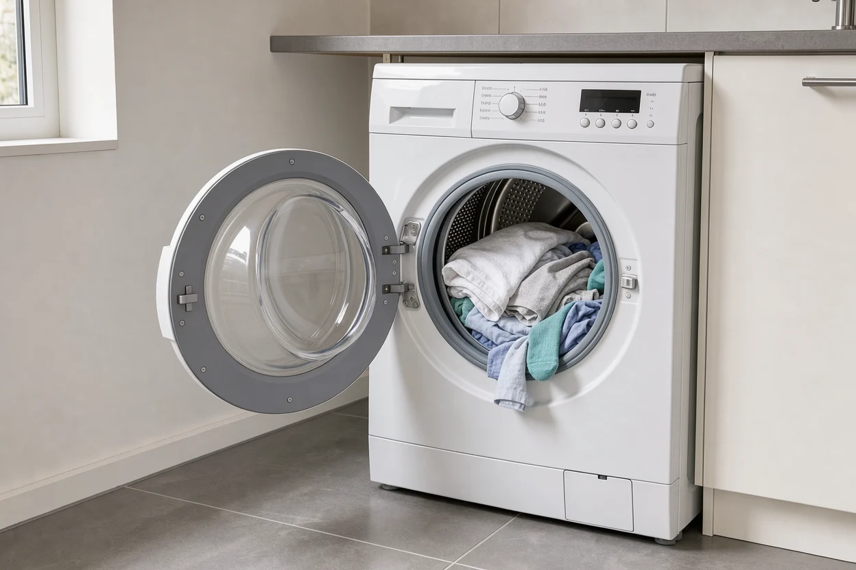 Wasmachine met katoenen was