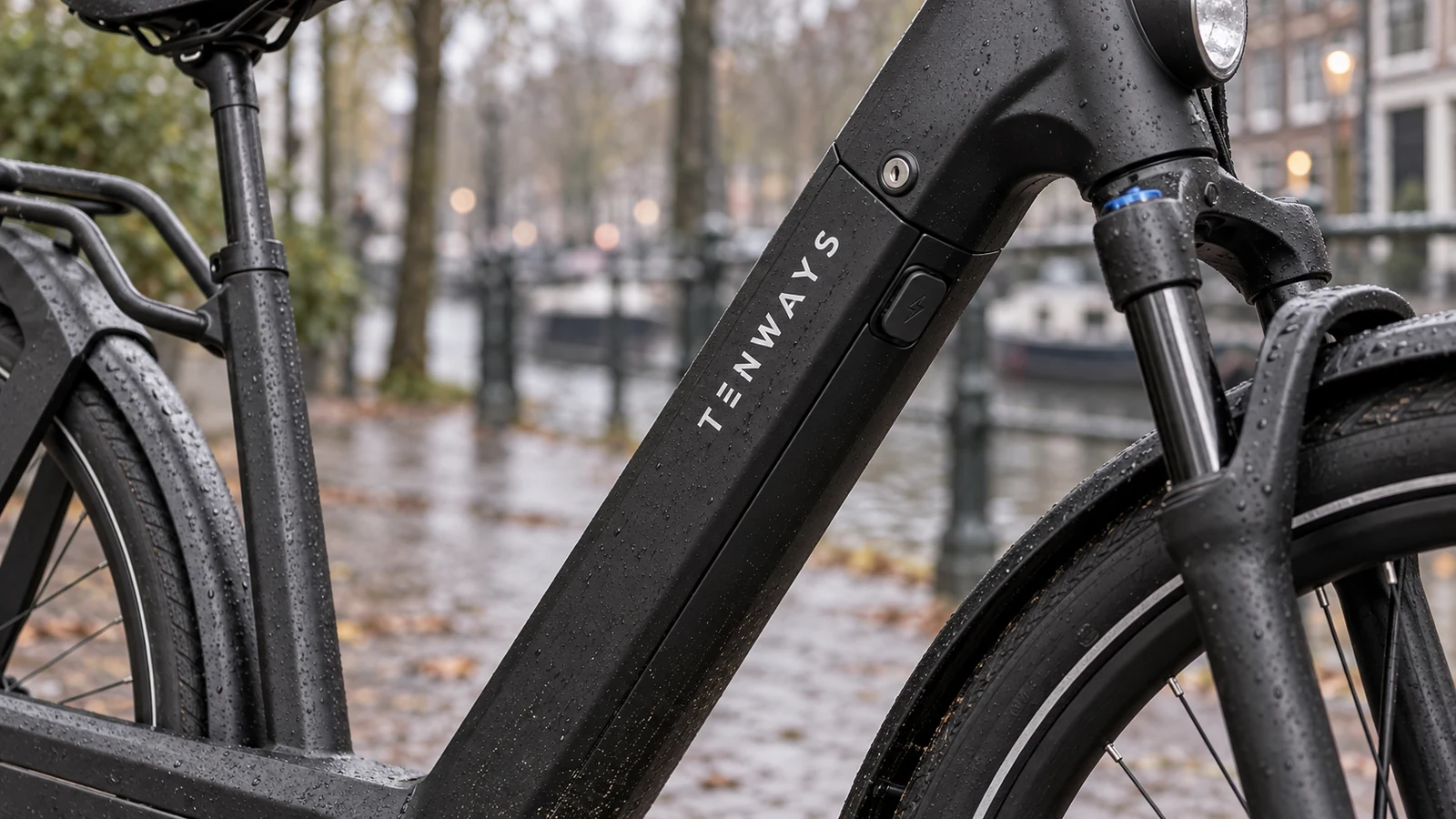 Uitneembare accu in het frame van een Tenways AGO T