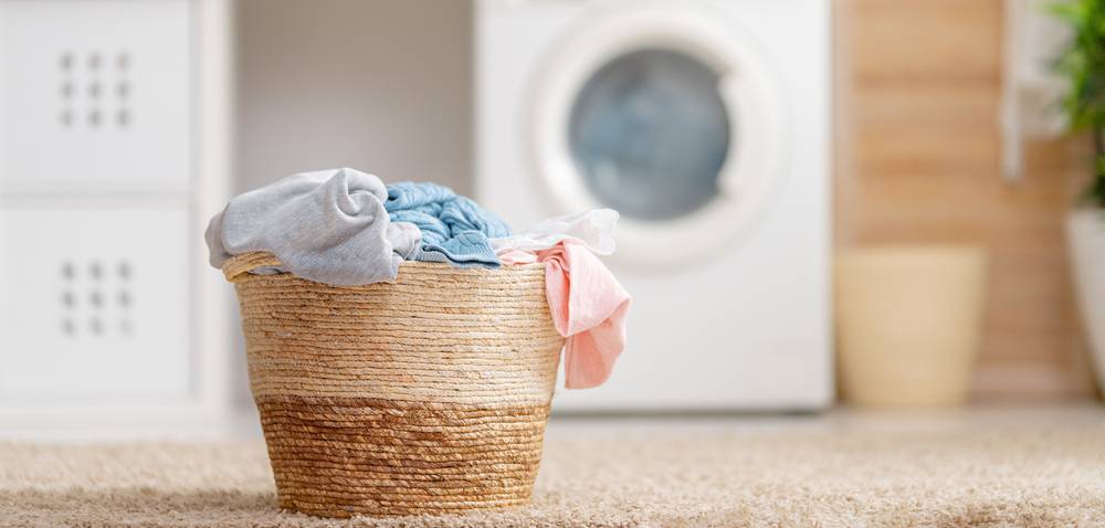 Washer dryer combo basket with clothes
